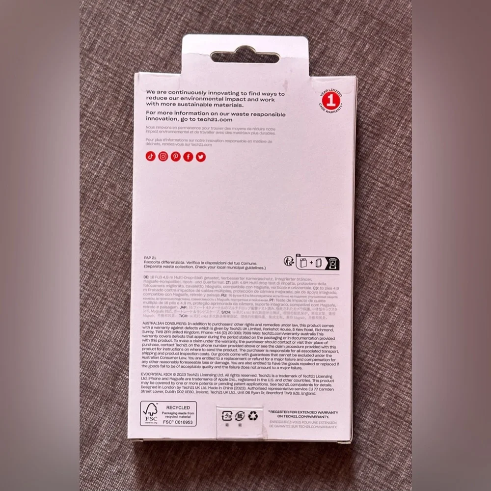 📱Tech21 | Evo Crystal Kick MagSafe iPhone 14 Pro Lilac Case | *BRAND NEW IN BOX*